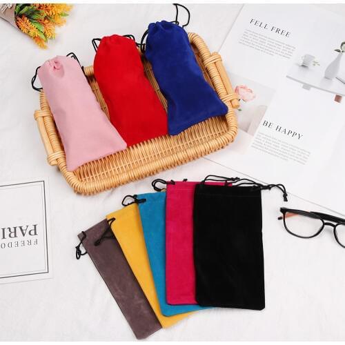 1PC Sunglasses Cloth Bags Solid Color Drawstring Pouch Myopia Customized Soft Eyeglasses Bag Glasses Case Eyewear Accessories
