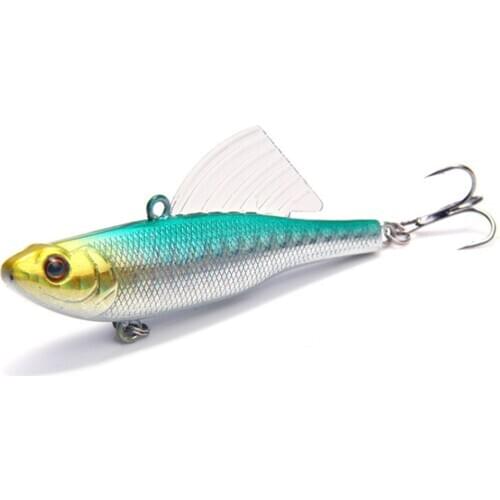 1pcs VIB Sinking Vibration Winter Fishing Lure 6.5cm 17.1g Artificial Hard Bait Swivel Jig Wing Wobbler Crankbait Bass Tackle