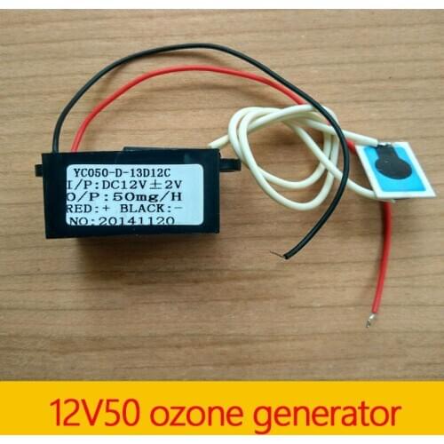 12v Ozone Generator 50mg Ceramic Sheet Ozone Disinfection Machine Car Odor Removal and Formaldehyde O3 Generator