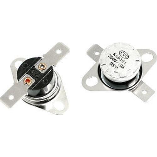 2 Pcs 95 Celsius Temperature Controlled Switch Thermostat Normal Close KSD301