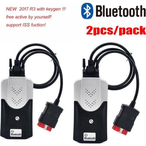 2PCS/Pack best price vd tcs pro with Bluetooth 2017.R3 with keygen on dvd for delphis diagnostic obd2 OBD Scanner tool