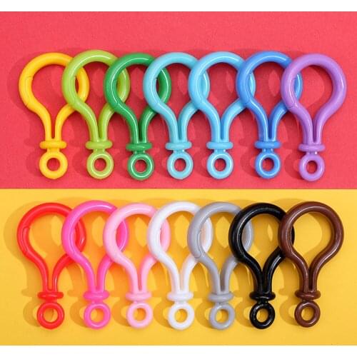 5Pcs/Set Plastic Lamp Shape Lobster Clasp DIY Keychain Buckle Trigger Hook Swivel Clips Snap Lanyard Candy Colors Bags Keyring