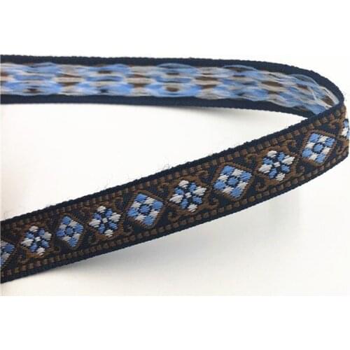 5Yards 15mm 5/8" Webbing Accessory Design for Sewing Clothing Wedding Party Classical Flowers Woven Jacquard Ribbon