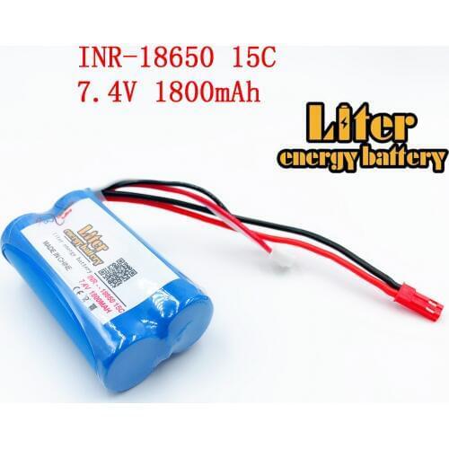 7.4V 18650 li-lon Rechargeable battery pack 1800mAh 15C model aircraft batteries large current discharge