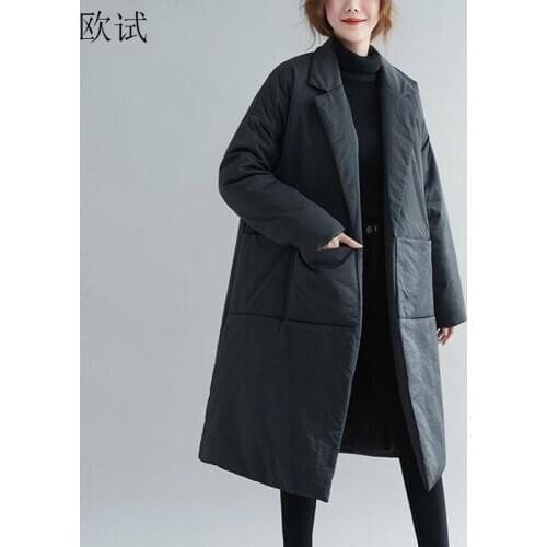 Plus Size Winter Long Jacket Coat Women Black Blazer Woman Winter Coats and Jackets Womens Clothing Female 2020 Overcoat