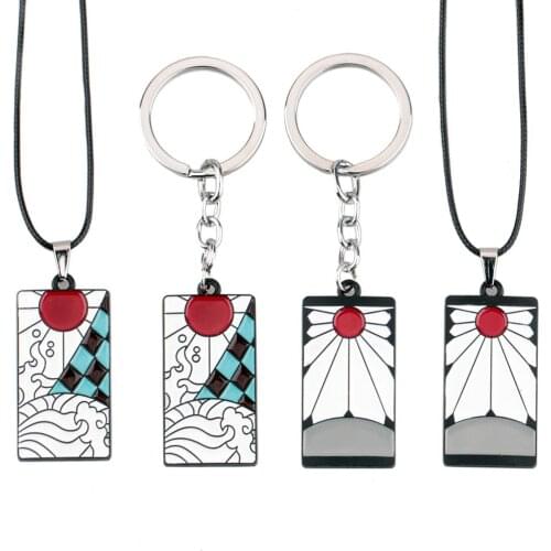Anime Demon Slayer Kimetsu no Yaiba Keychain keyring Key chains Brinco Blade of Ghost Choker Kamado Tanjirou Cosplay Jewelry