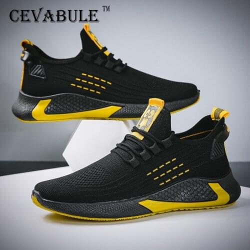 CEVABULE 2021 Mens Shoes Autumn New Sports Shoes Mens Korean Breathable Sports Casual Shoes Lightweight Soft Sole Shoes ZC
