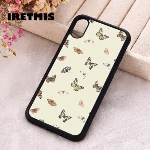 Iretmis 5 5S SE 2020 phone cover cases for iphone 6 6S 7 8 Plus X Xs XR 11 12 Mini Pro Max Silicone TPU Butterfly Aesthetic