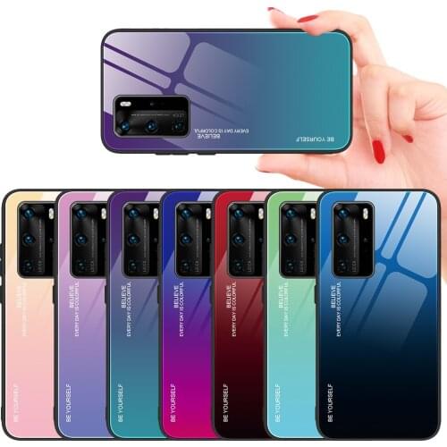 Gradient Painted Case For HUAWEI Honor 30 Pro + V30 Pro Case Tempered Glass Cover For HUAWIE Honor V20 10lite 9X 10i 20i Case