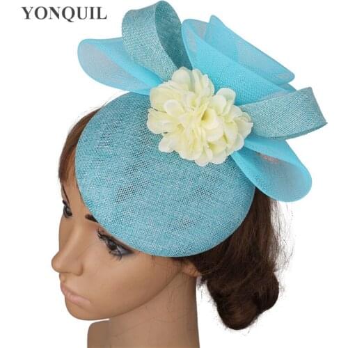 Elegant Bride Wedding Chapeau Cap Women Bridal Mariage Headpiece Flower Classic Fascinator Hat Handmade Hair Accessorr Headband