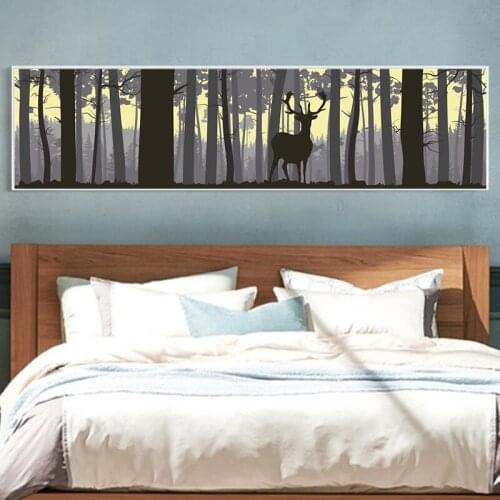 Canvas Art Paintings Forest Tree Deer Animal Wall Pictures Traditional Poster Landscape Living Room Decoration Wall Art Prints