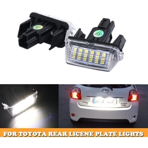 2x white led rear number license plate lights lamp for Toyota Camry Vios Yaris Verso Highlander Corolla Camry Avensis Auris