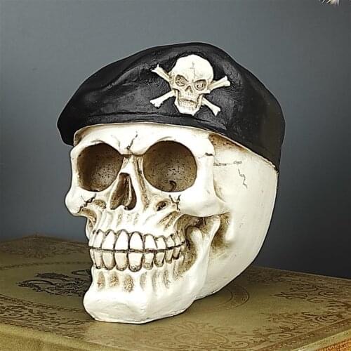 Pirate Skull Skeleton Statue Decoration Sculpture Crafts Decor