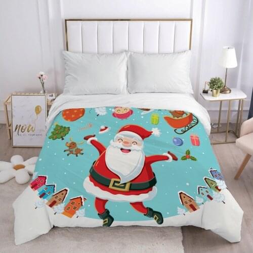 Christmas santa claus Duvet cover Quilt/Blanket/Comfortable Case 140x200 240x220 Queen King Single Bedding for Home Dark blue