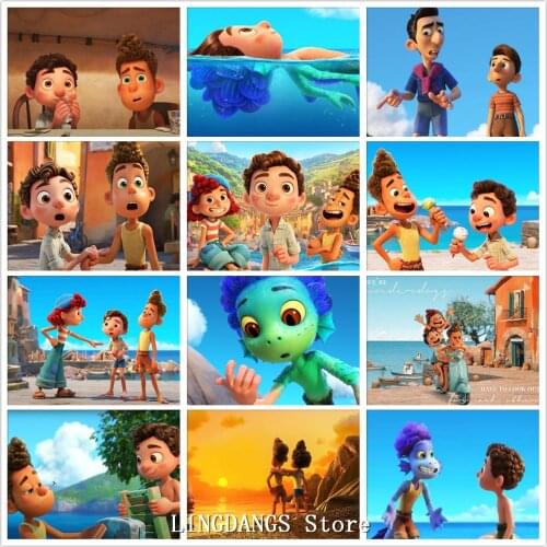 Disney Luca Alberto Poster 5d Diy Full Drill Diamond Painting Cartoon Diamond Mosaic Embroidery Cross Stitch Home Decor Gifts