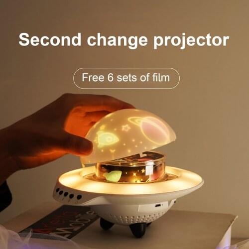 UFO Night Light Projection Music Sky Light Bluetooth Remote Control Rotating Night Lights Second Change Projector Dropshipping