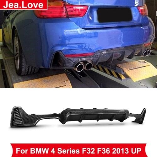MP Style Real Carbon Fiber Rear Bumper Lip Diffuser 4-outs For BMW 4 Series F32 F36 425i 428i 430i MT 2013 UP Car Body Styling