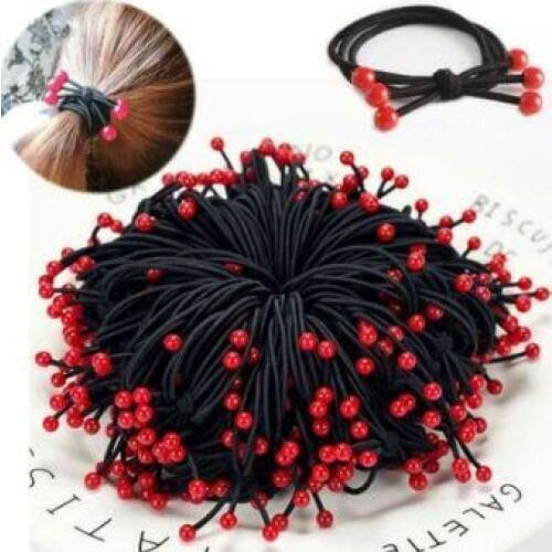 600pcs/lot DIY Red/Multi Cherry Rubber Bands Three Wire Knot High Elasticity Hair Rings Styling Tools Accessories HA647