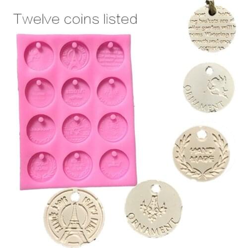 Silicone mold round Classic coin shape DIY Aromatic gypsum pendant mold DIY clay resin craft decorations mould handmade tools