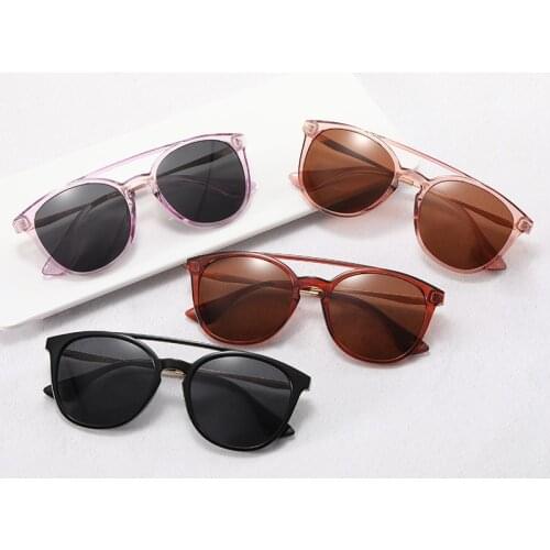 Double Beam Vintage Sunglasses Women/Men Eyewear Frames Material Polycarbonate Oculos De Sol Masculino 6 Color Sunglasses Gift