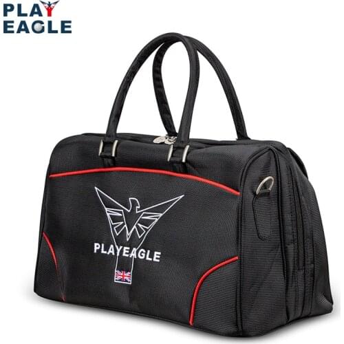Large Capacity Waterproof Nylon Men Golf Boston Bag Women Travel Clothing Bag with Separate Golf Shoes Bag Embroidery Logo