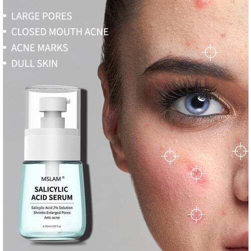 MSLAM Salicylic Acid Acne Treatment Serum Oil Control Shrink Pores Face Essence Hyaluronic Acid Moisturizing Brighten Skin Care