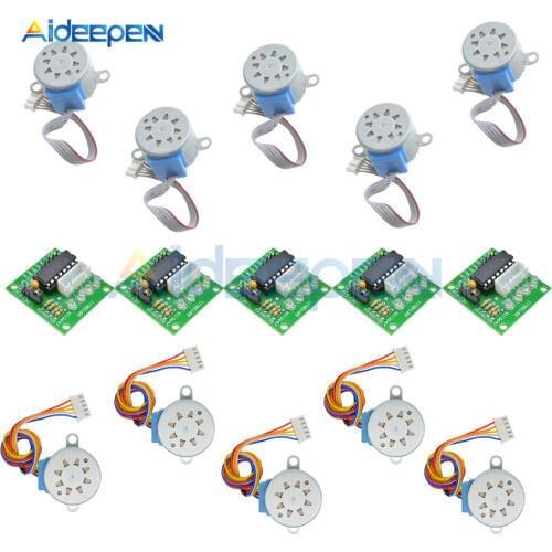 5 Set ULN2003 Driver Board Module + 28BYJ-48 5V/12V Reduction Gear Stepper Motor 4 Phase Step Motor for Arduino DIY Kit