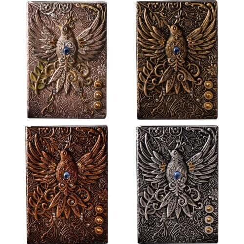 Vintage Retro The Phenix Long Life Bird Theme Lined Paper Note Book 100 Sheets Journal School Office Supplies