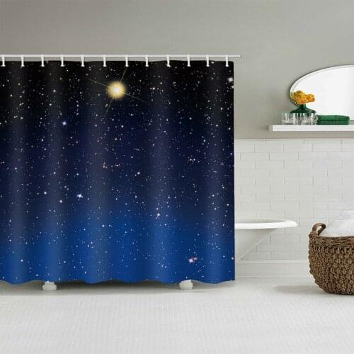 Waterproof Night Sky stars Printed Fabric Bathroom Shower Curtain in the Bathroom for Modern Accessory Bathroom Decor Product