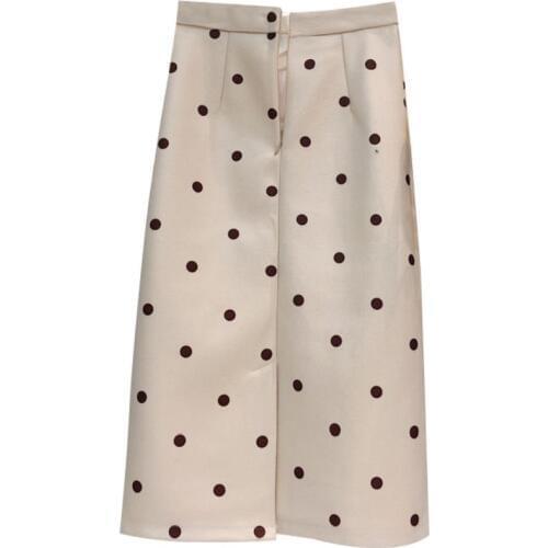 Women Skirts woole High Waist Skirt Dots Print Women Skirt