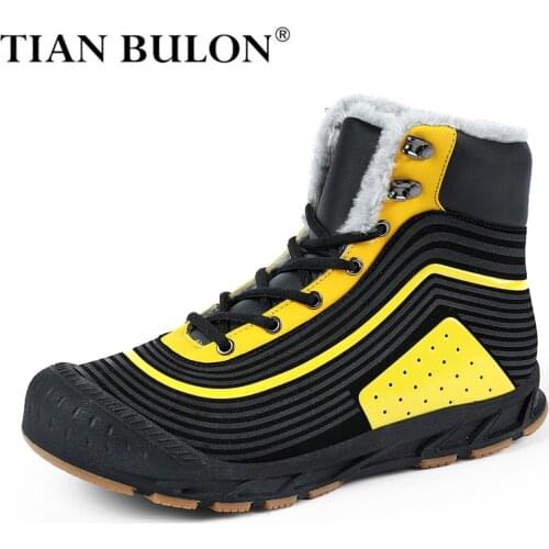 Winter Snow Boots Men Designer Outdoor Trekking Sneaker Couple Non-slip Waterproof Boots Men Warm Plush Ankle Boots Bota Hombre