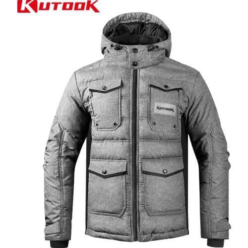 Winter Casual Thermal Jacket Men Windproof Down Cotton Warm Coat with Pockets Outdoor Sport Cycling Hiking Climbing Clothes