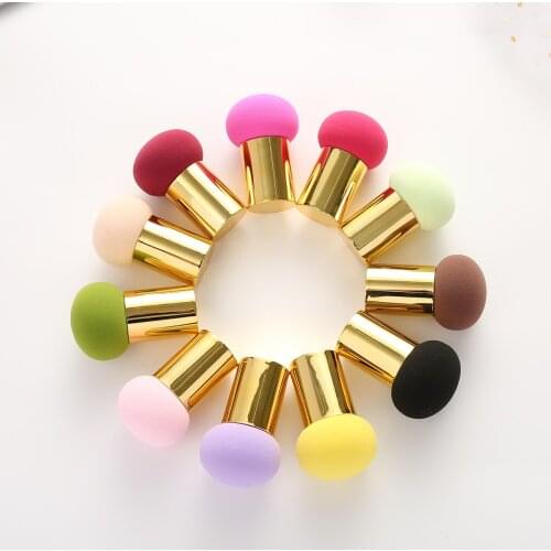 1pc Mushroom Powder Puff Gold/Silver Handle Soft Sponge Air Cushion Wet and Dry BB cream Foundation Mushroom Head Makeup Tools