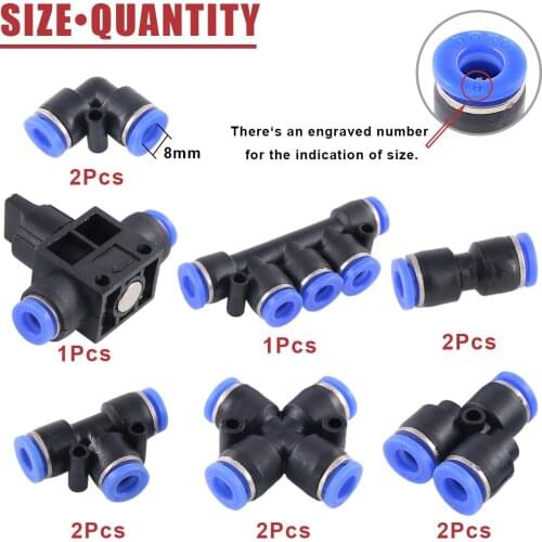 1PC Pneumatic Connector 4-m5 4-m6 4mm 6mm 8mm 10mm 12mm Fitting Male Thread 1/8 1/4 3/8 1/2 Air Fittings Quick Push