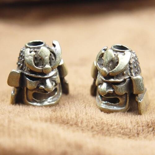 1pc Samurai Warrior Helmet Paracord Bead Metal Charm For Paracord Bracelet Accessories Survival DIY Pendant Buckle Knife Lanyard