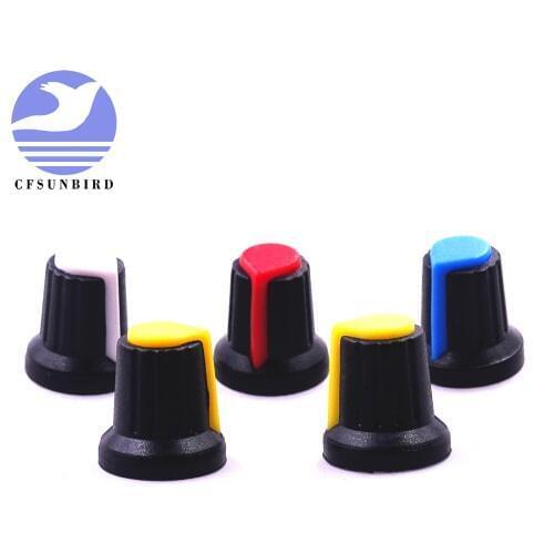 10Pcs High quality plastic potentiometers knobs Knob for single double potentiometers