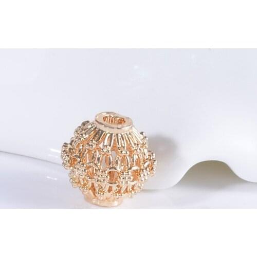 24K Real Gold Filled Color-Preserving 15MM Flower Necklace Bracelet Big Hole Loose Beads DIY Jewelry Making Finding Accessories