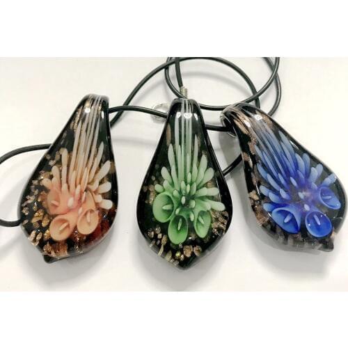 FREE SHIPPING yqtdmy 3 pcs coloured glaze pendant flower mujer trendy jewelry wholesale