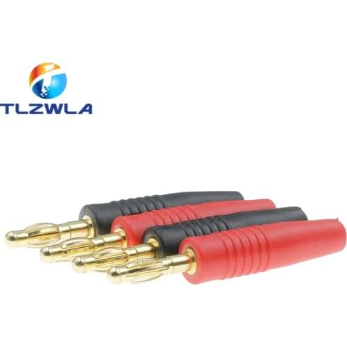 4pcs New 4mm Plugs Gold Plated Musical Speaker Cable Wire Pin Banana Plug Connectors
