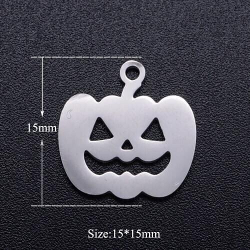 5pcs/lot Halloween Pumpkin Stainless Steel DIY Charms Wholesale Never Tarnish Factory Sale Jewelry Finding Supplies