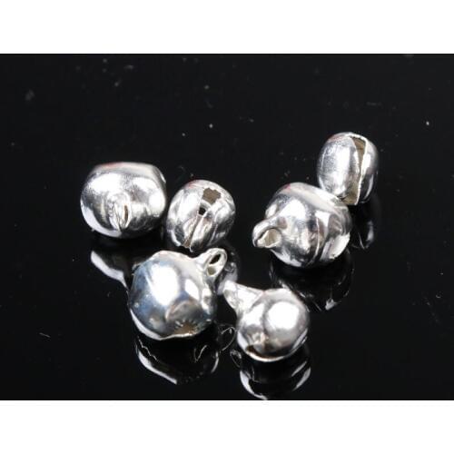 50pcs 8mm Jingle Bells Gold Silver Plated Iron Loose Beads Small for Party Christmas Tree Ornamen Decoration Home Accessories
