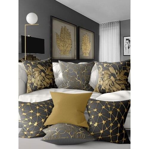7 Piece Polyester Cushion Cover Set 43x43cm