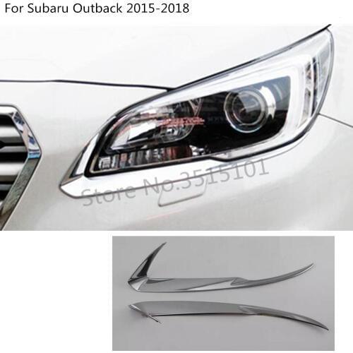 Car styling head front eyebrow trim light lamp frame stick ABS Chrome cover 2pcs For Subaru Outback 2015 2016 2017 2018