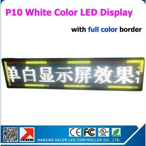 White LED Sign Board Mulit-Languages Scrolling Display Screen Programmed 49*241cm P10 White LED Message Sign Full Color Border
