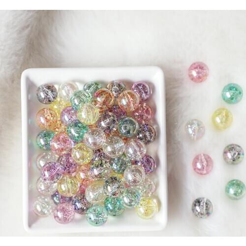 Wholesale Acrylic Beads Sequins Baby Teether 10pcs 15mm Transparent DIY Accessories Pacifier Chain PVC Free Baby Gift Let' Make