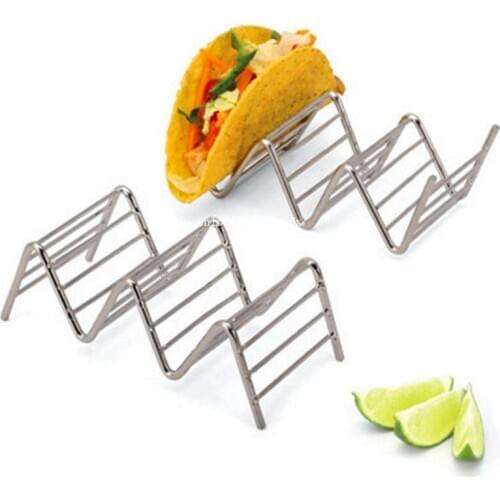 50pcs Stainless Steel Taco Holder Taco Stand Rustproof Rack Bracket Tray Style for Baking Dishwasher DHL Fedex Free Shipping
