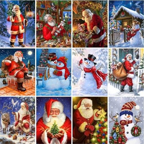 DIY Cartoon Snowman 5D Diamond Painting Full Square Drill Santa Claus Diamond Embroidery Christmas Gift Cross Stitch Wall Art