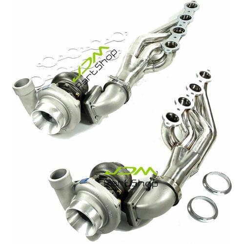 For Small Block V8 LSX LS1 LS2 LS3 LS6 4.8 5.3 5.7 6.0 6.2L Forward Facing Up Header+T66 Com A/R 0.70 A/R0.68 Turbo+Elbow Kit