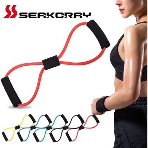 Fitness Equipment Resistance band Gym 8 Word Elastic Band Back training band Chest Expander Rope Sports Exercise