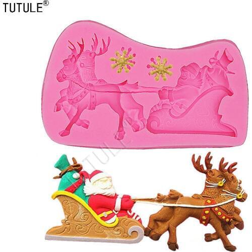 Gadgets - buy from original maker, Santa Claus Reindeer Sleigh snowflake fondant cake soap chocolate kitchen baking molds